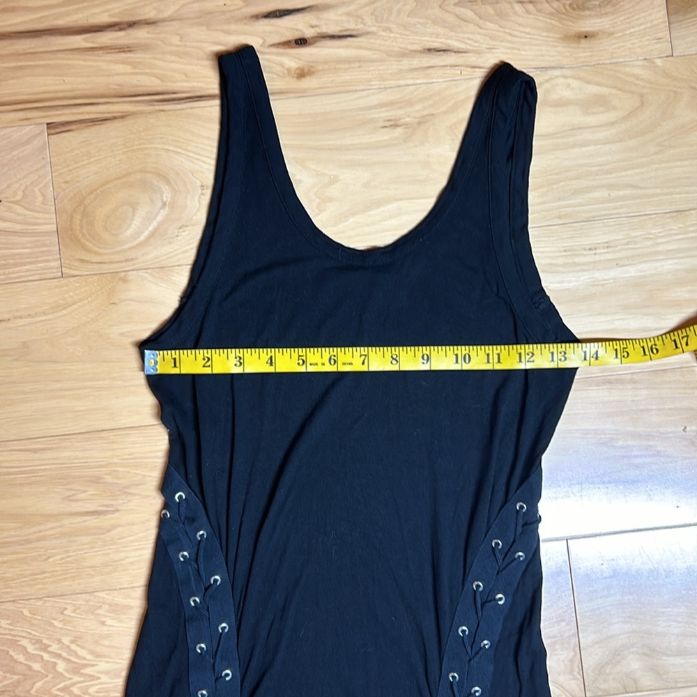 All Saints Black Lace Up Tank Top Maxi Dress | Size Medium - Picture 2 of 10